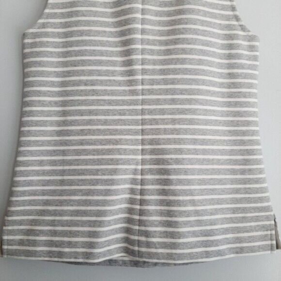 J. CREW / Striped Jeweled Neckline Tank Top Gray & White Sleeveless Sz S - Picture 10 of 11